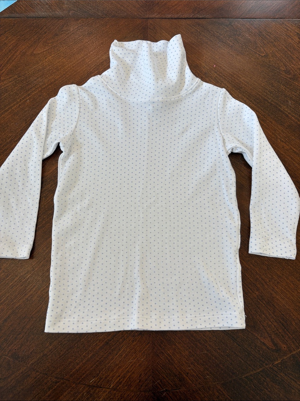 The Beaufort Bonnet Company White Turtleneck with Tiny Blue Dots